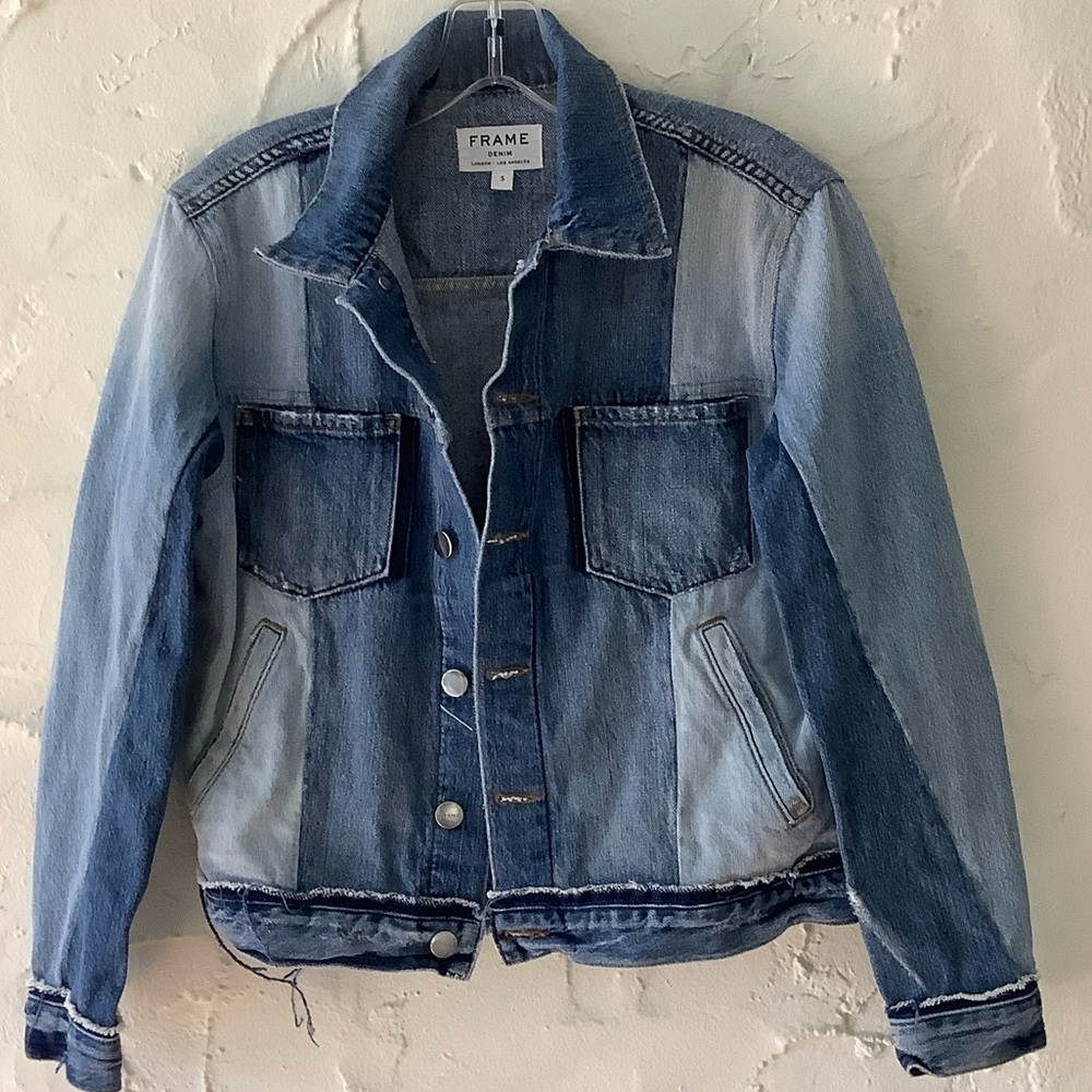 Frame Denim Blue Colorblock Jacket